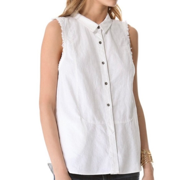 Free People Vest Top Linen Button Front - Picture 7 of 7